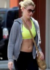 Katherine Heigl - Wearing a spandex and sports bra at a gym in West Hollywood